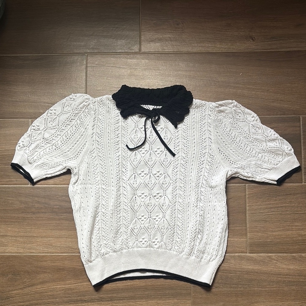 LOFT White Collared Sweater